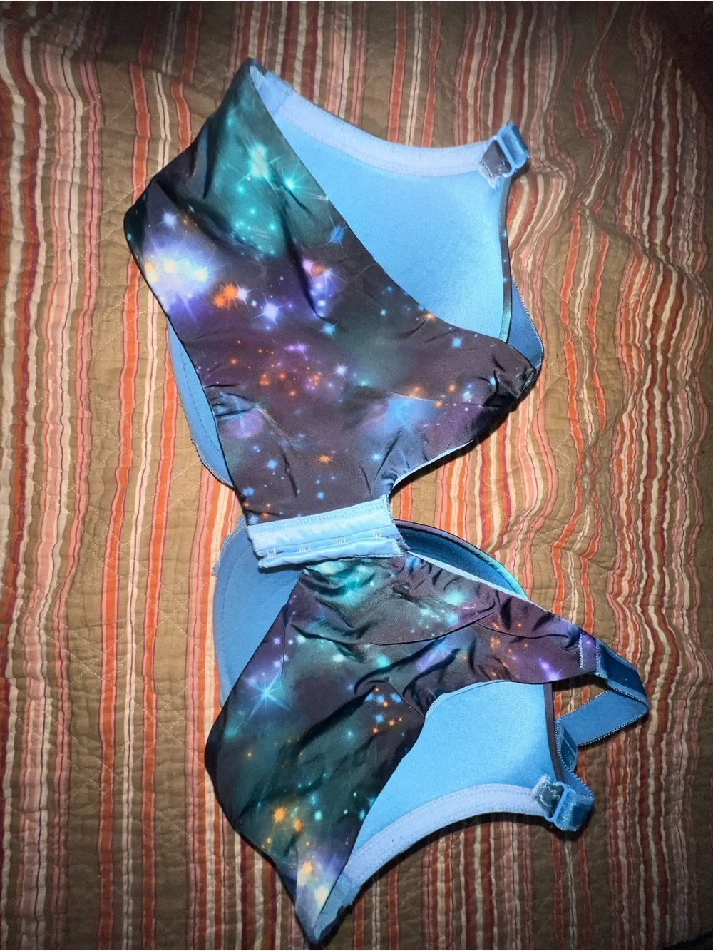 Torrid Curve Back Smoothing Bra in Blue Galaxy Print T-Shirt Bra